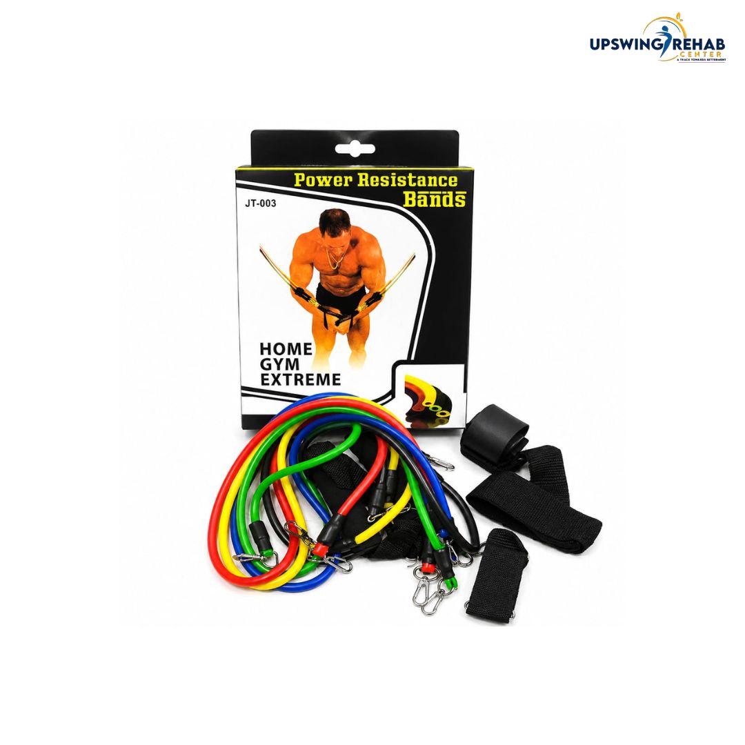  The Home Gym Resistance Tube Set 5 in 1 (Model JT-003) gives you a complete, professional-grade workout setup that fits in a storage box. 