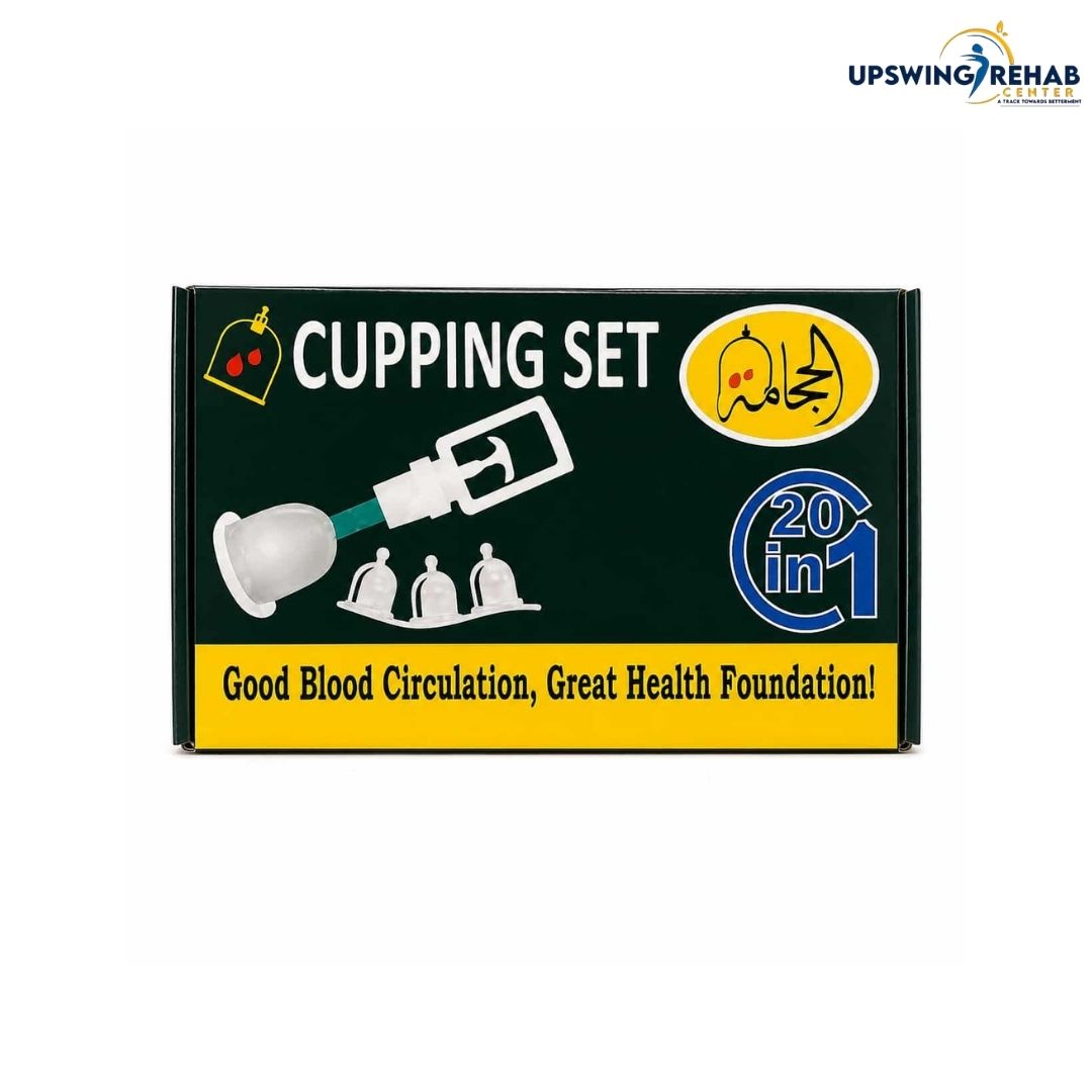 Hijama Kit with suction gun, 10 cupping therapy cups, magnetic blades and connector – complete hijama equipment set for home and clinic use